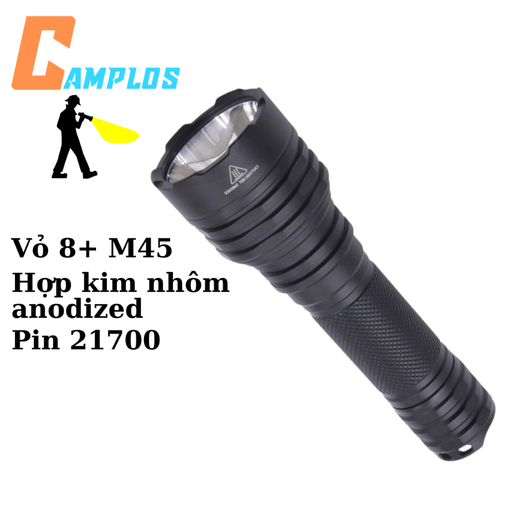 DIY Vỏ đèn pin siêu sáng C8+ M45 với pin 21700 vỏ đèn bin cầm tay hợp kim nhôm anodized chống nước M