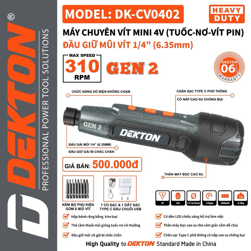 🌟CV0402 Chuyên vít mini 4V thế hệ 2 🌟 Có dò điện không chạm ( Tuốc-Nơ -Vít )