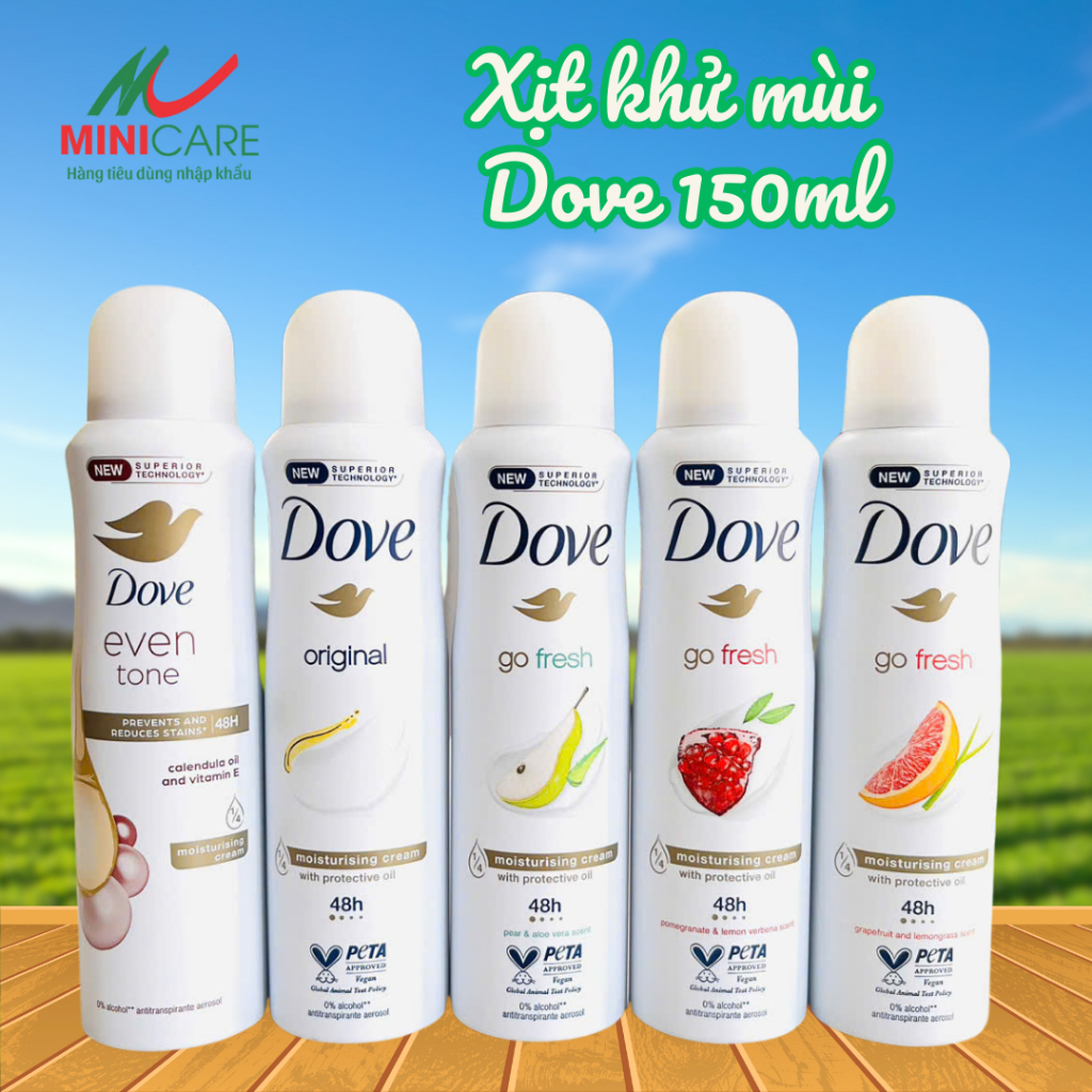 Xịt khử mùi toàn thân Dove 150ml