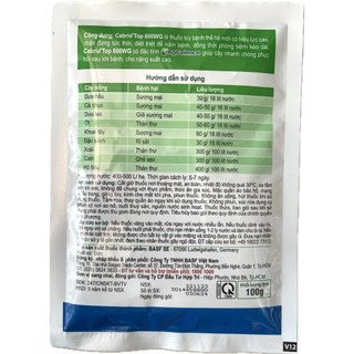 Thuốc Trừ Bệnh - Cabrio Top 600WG - Gói 100g