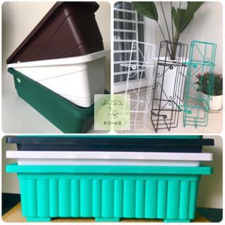 Combo 4 Chậu Nhựa Dài, Khay Trồng Rau Đa Năng + Tặng vĩ lót - 1kg men ủ phân (Nhựa tốt rất Dày- size 64x22)