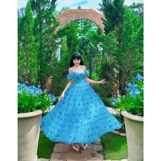 [Maxi] Đầm maxi lưới trái tim 2 màu -  Nhà Lỳ Có Maxi
