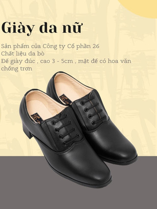 Giày da nữ KT công ty cổ phần 26 màu đen chính hãng