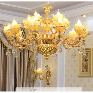 Đèn Chùm 15 Tay Chao Đá Đúc Dây Đèn Chỉnh Được Cao Thấp Tùy Ý Ứng Dụng Trang Trí Phòng Khách,Sảnh_ ĐÈN LED NHẬP KHẨU