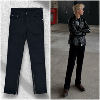 QUẦN JEANS SKINNY ZIPPER ĐEN TRƠN TALURETRO