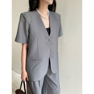 Blazer cổ V tay ngắn