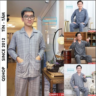 Tổng hợp bộ pijama nam thun co giản tặng người lớn trung niên pijama cho cha ông QSHOP