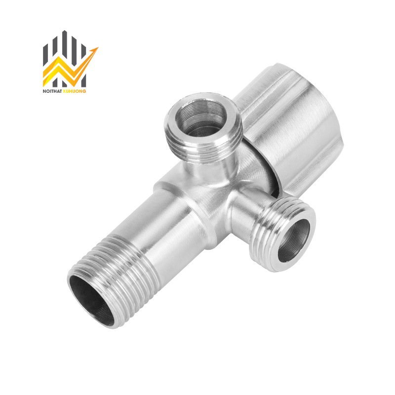 Van chia nước 3 đầu ra nước 90 độ bằng thép không gỉ SUS304