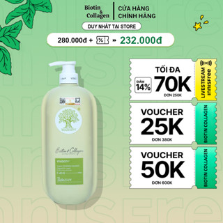 Dầu gội Biotin Collagen Xanh Lá 2024 chống rụng tóc, phục hồi, giảm gàu, kiểm soát dầu 500ML - 1000ML