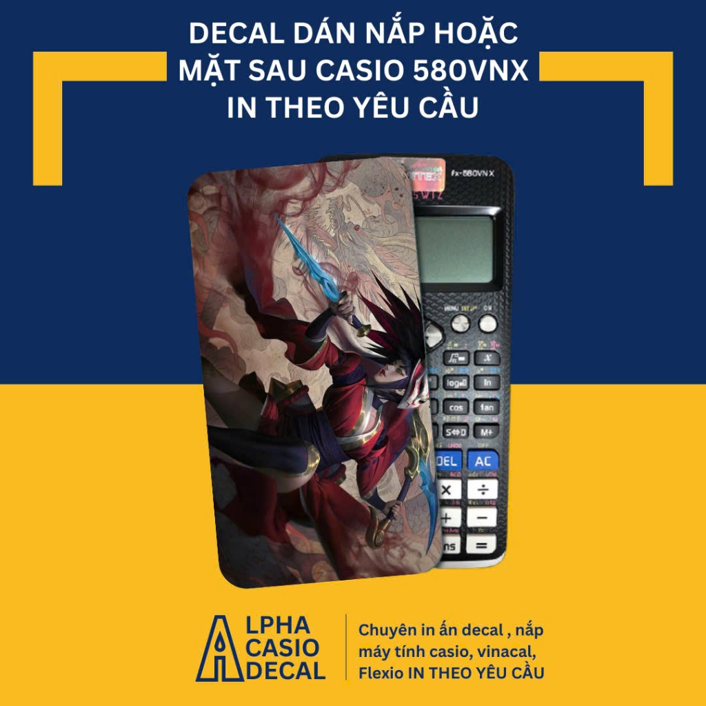 Nắp ốp hình Liên Minh Huyền Thoại cho máy tính bỏ túi Casio FX 580VNX , 570VN Plus , 570 ES , 880 BT