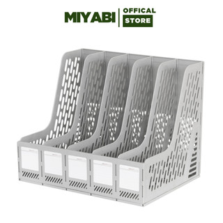 Kệ đựng tài liệu Deli 5 ngăn đứng để bàn dùng cho văn phòng màu Ghi xám - nhựa PP cao cấp - E9838