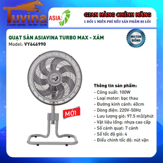 QUẠT SÀN ASIA VINA TURBO MAX VY646990 CÔNG SUẤT 100W - XÁM - HÀNG CHÍNH HÃNG