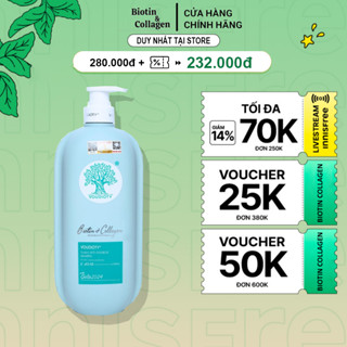 Dầu gội Biotin Collagen Xanh Dương 2024 chống rụng tóc, phục hồi, giảm gàu, kiểm soát dầu 500ML - 1000ML
