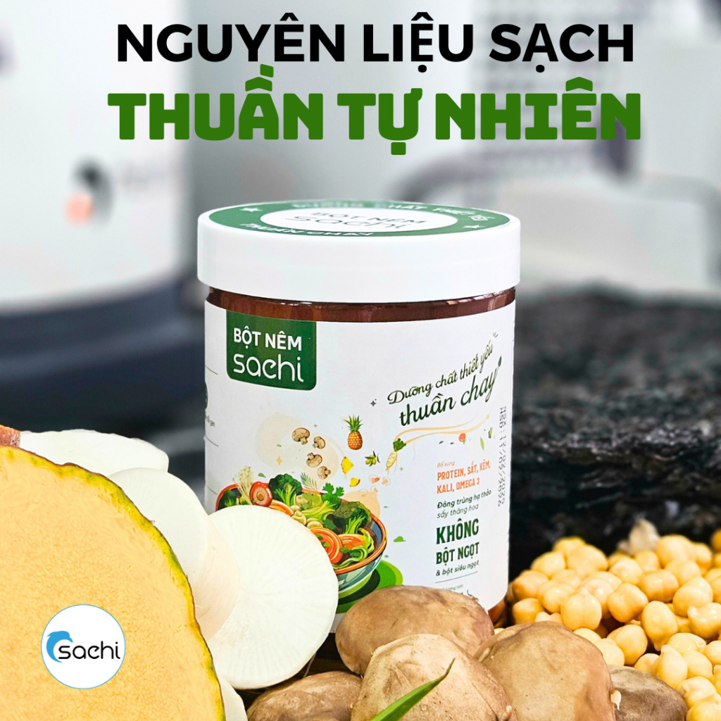 Bột Nêm Sachi - Rau củ Thuần Chay, Không Bột Ngọt, Không Chất Bảo Quản