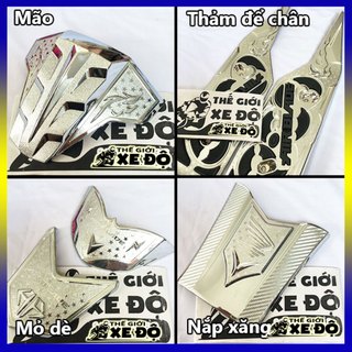 Phụ kiện AB 2016, 2017, 2018, 2019 xi mạ crom, trang trí xe Airblade 2016 đến 2019 đồ chơi xe Air blade xi màu inox