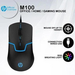 Chuột máy tính HP M100 Có Dây, Hàng Nhập Khẩu, Full box, Mới 100%