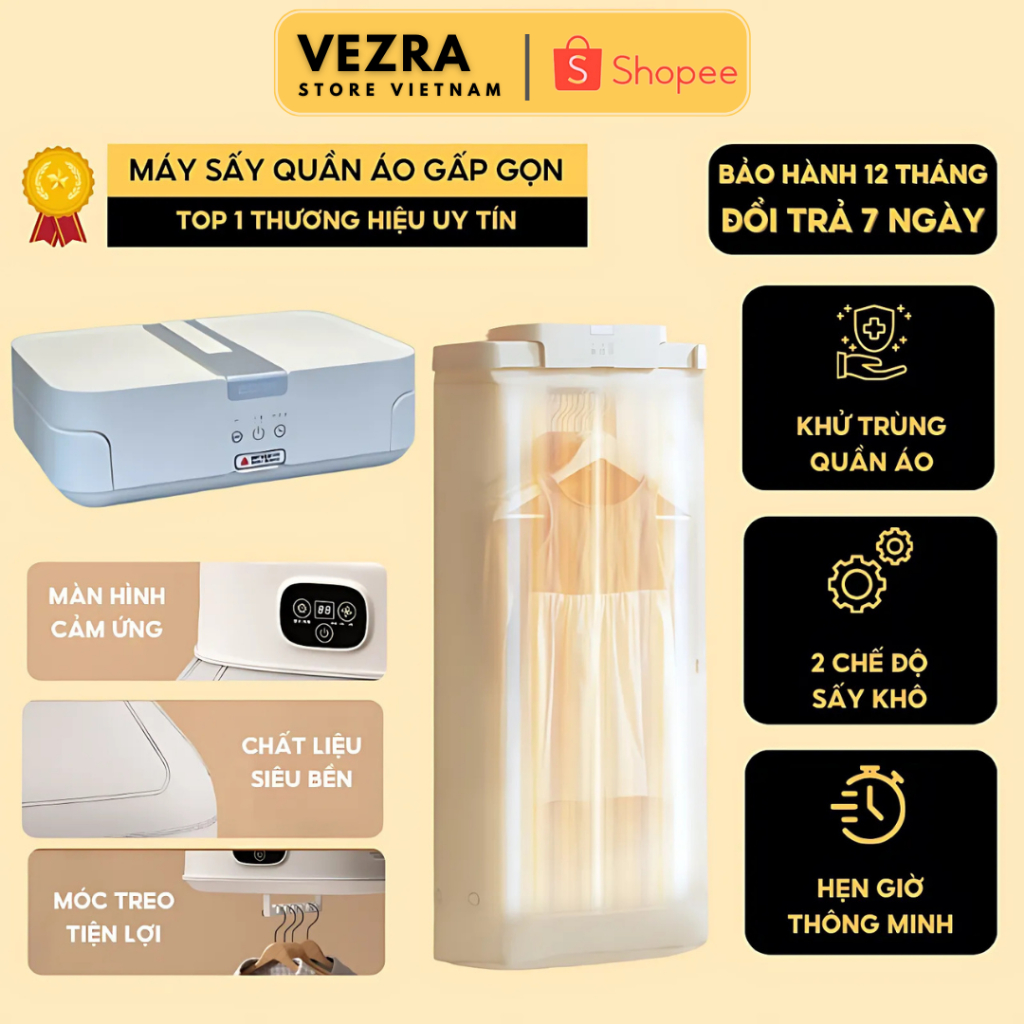 Máy Sấy Quần Áo MEGUN Gấp Gọn Treo Tường, Công Nghệ Sấy 3D, Khử Trùng 2 Chế Độ Tiết Kiệm Điện Năng