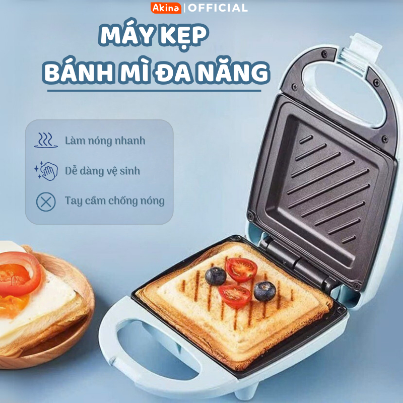 Máy Nướng Bánh Mì Akina Máy Kẹp Sandwich Làm Nóng 2 Mặt Tiện Lợi