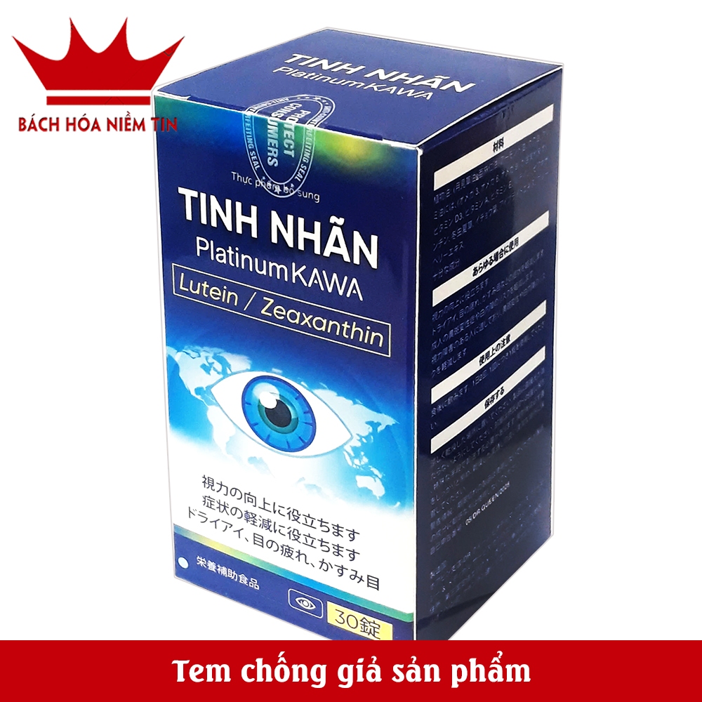 Viên bổ mắt Lutein Tinh Nhãn kết hợp DHA, kẽm, ginkgo biloba giúp tăng cường thị lực, giảm khô mắt, mờ mắt, mỏi mắt