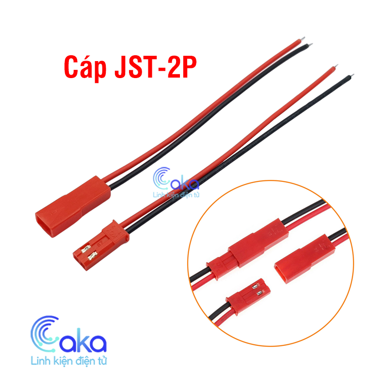 5 Bộ Cáp JST 2P – Dây nối nguồn thiết bị điện tử, robot DIY, mạch pin