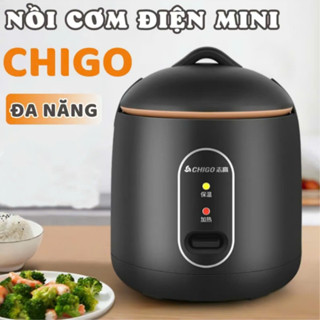 Nồi cơm điện mini 800ml thể tích thực tráng chống dính CHIGO chuyên nấu hầm súp cơm cháo đa năng, giao màu ngẫu nhiên