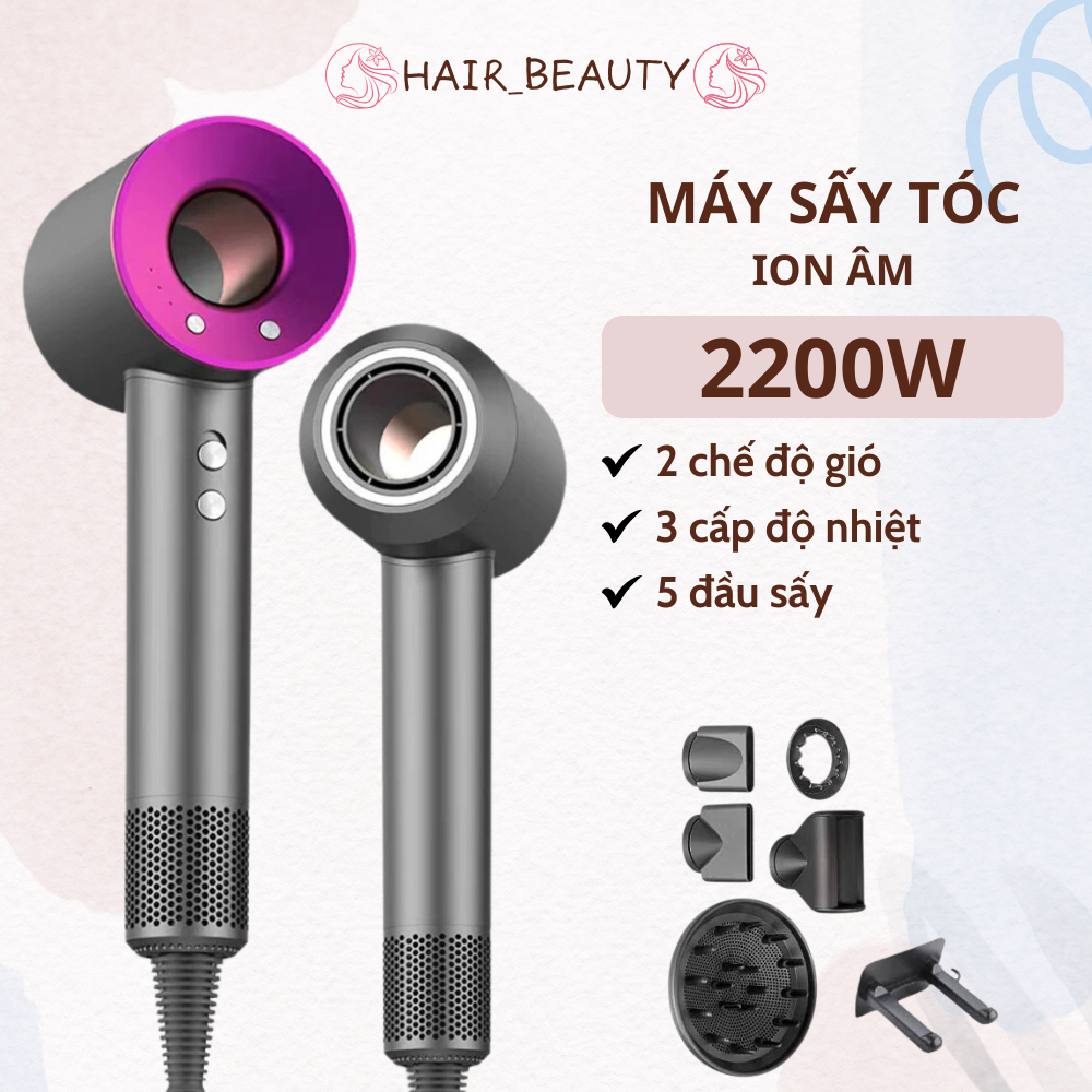 Máy Sấy Tóc Ion Âm DIDOOGLT, Nhanh Khô 3 Chế Độ Sấy Tạo Kiểu Chăm Sóc Tóc Kèm Mỏ Vịt