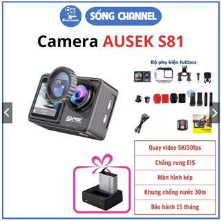  Camera Hành Trình Xe Máy Ausek S81 Tặng kèm 1 pin 1350mah + Dock Sạc Đôi 