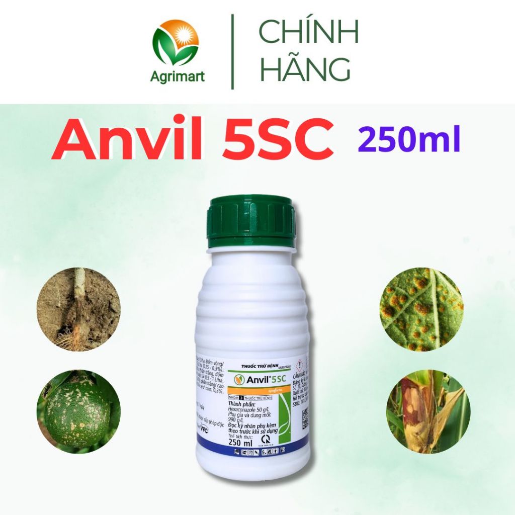 Thuốc trừ bệnh Anvil Trị Khô vằn Lem lép hạt Lỡ cổ rễ Rỉ sắt ghẻ sẹo Vàng lá Đốm đen - 250ml