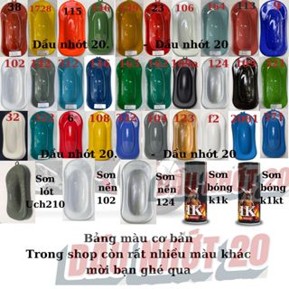 Sơn samurai đủ màu đen bóng, đen nhám, trắng, bạc, xanh, đỏ, vàng, cam, xanh quân đội, hạt dẻ, xám, hồng, tím,...