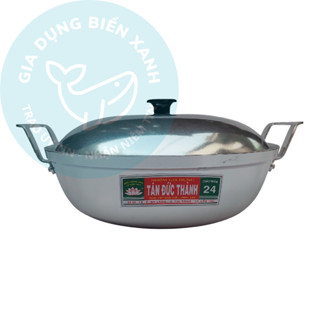  Chảo nhôm sâu lòng kho cá nấu canh ăn lẩu có nắp đậy loại dầy bóng đẹp nhôm Tân Đức Thành 