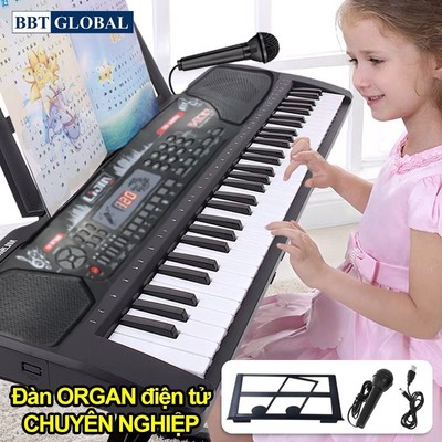 Đàn organ điện tử chuyên nghiệp 54 phím có mic, sạc, giá đỡ bé học nhạc BBT Gobal 328-01