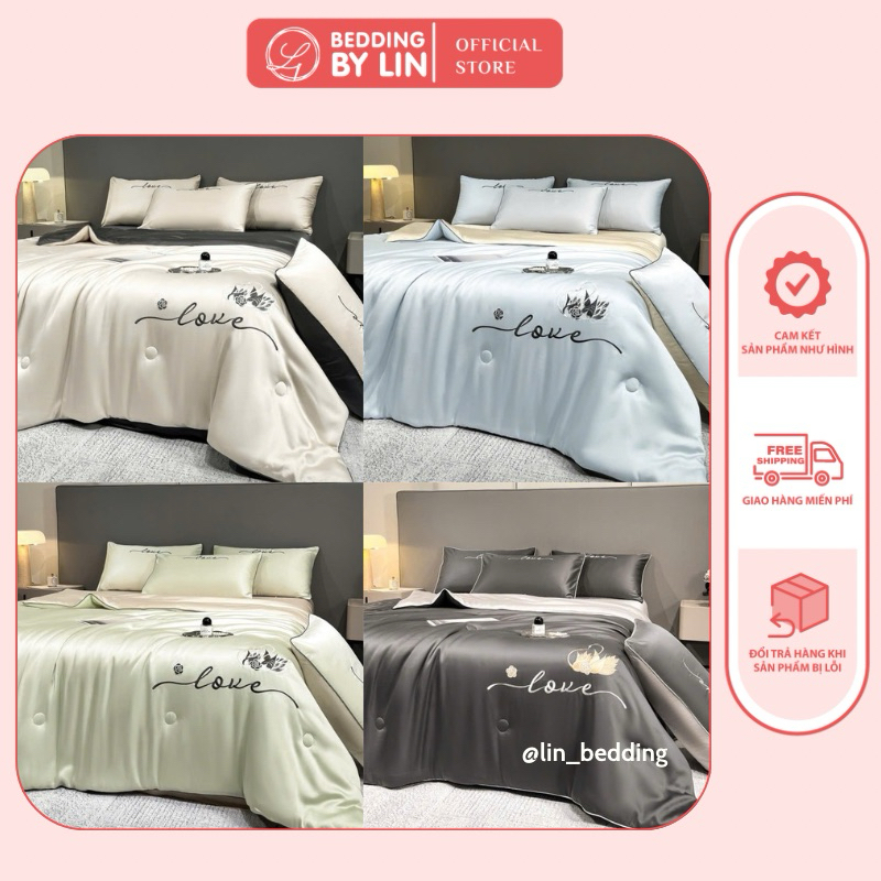 Bộ Chăn Ga Gối Phi Lụa Chăn Trần Bông 4 Món , Set Chăn Ga Phi Lụa , Bộ Chăn Ga Gối Phi Lụa , Bộ Ga L