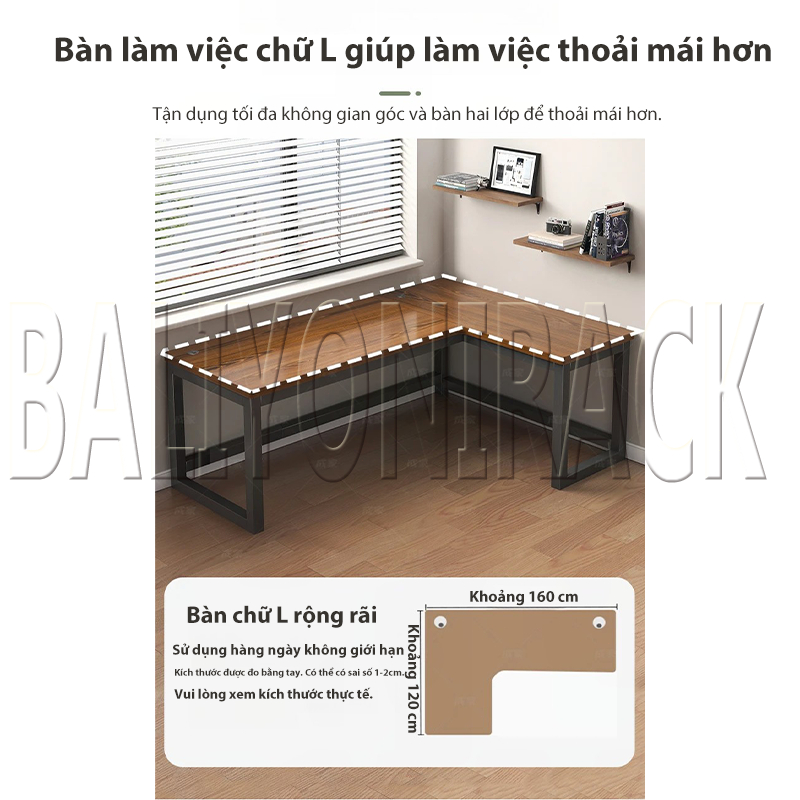 Bali Bàn Làm Việc Chữ L Chắc Chắn Bền Bỉ Với Khung Thép Lớn Sơn Tĩnh Điện Cong Hiện Đại Đa Năng Rộng Rãi | BigBuy360 - bigbuy360.vn