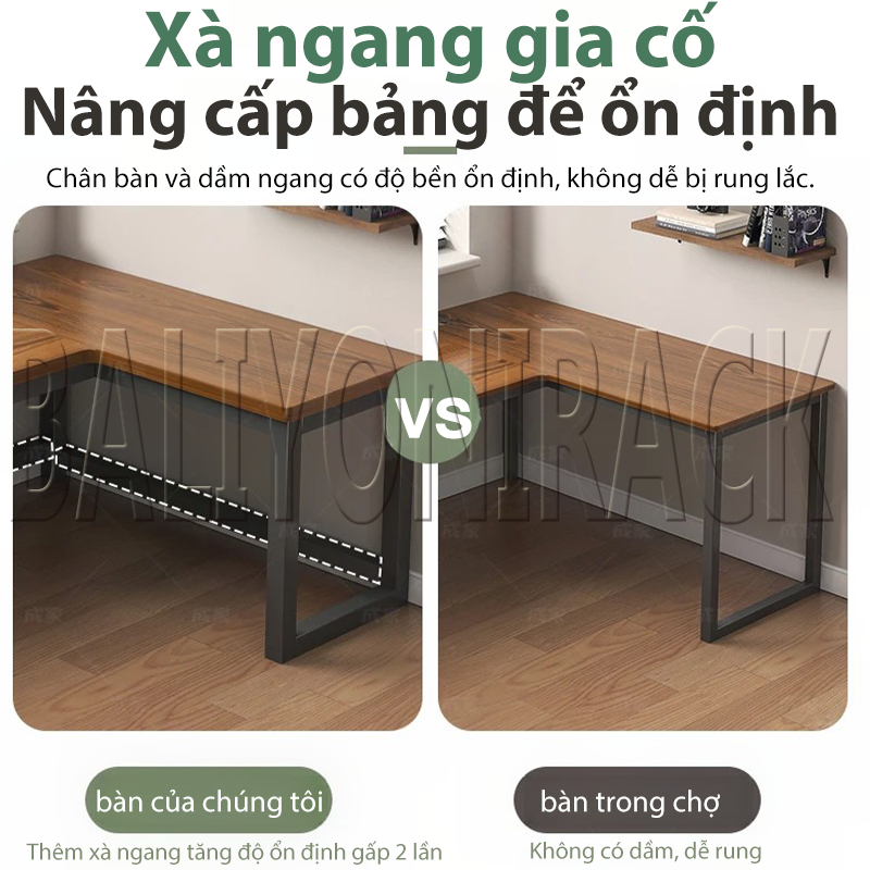 Bali Bàn Làm Việc Chữ L Chắc Chắn Bền Bỉ Với Khung Thép Lớn Sơn Tĩnh Điện Cong Hiện Đại Đa Năng Rộng Rãi | BigBuy360 - bigbuy360.vn