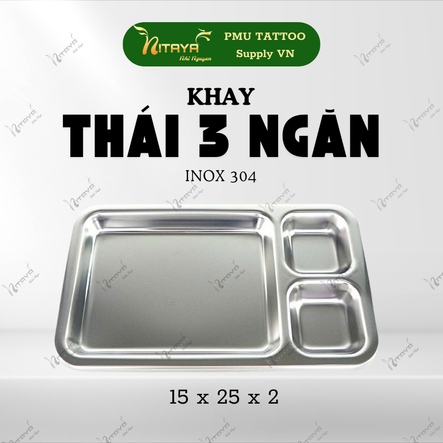 Khay inox Thái Lan 3 ngăn