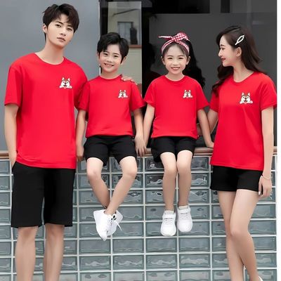 Áo phông gia đình 3,4,5 người in hình cún chất thun cotton Loza RT3047-AT3047