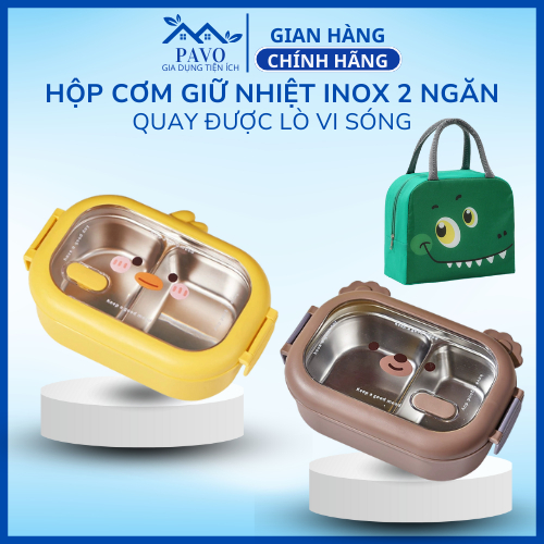 Hộp cơm giữ nhiệt mang đi làm hộp cơm inox hình thú hộp cơm văn phòng giữ nhiệt
