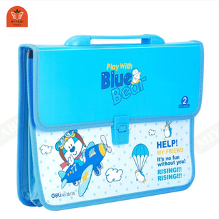 Cặp học thêm cho bé Deli màu xanh  hồng cute - cặp học thêm học sinh - MIYABI STORE