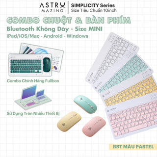 Combo chuột và bàn phím AstroMazing bluetooth không dây size mini cho máy tính bảng, tablet