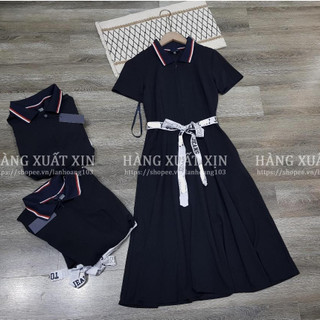 Đầm váy cổ sơ mi TMY kèm đai chữ siêu đẹp