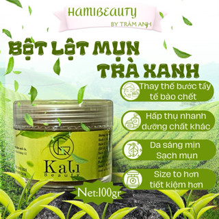   CHÍNH HÃNG  Bột Lột Mụn Trà Xanh Kali ,Làm Sạch Mụn Đầu Đen,Mụn Cám,Sợi Bã Nhờn 100g 