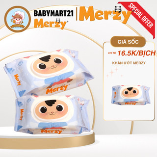 Khăn Ướt Trẻ Em Merzy Dịu Nhẹ Kháng Khuẩn Không Mùi Hương - Gói 80 Tờ