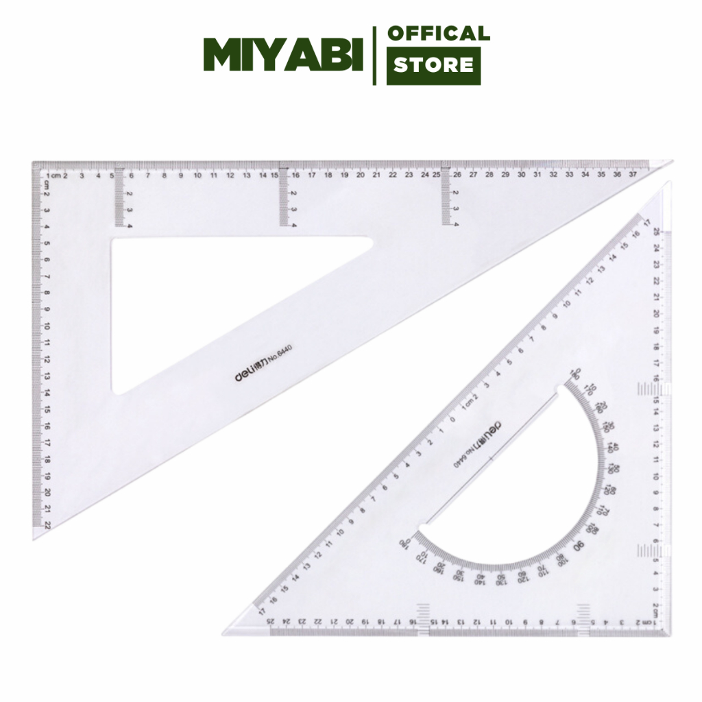 Bộ thước eke vẽ kỹ thuật Deli 6440 38cm , bộ thước vẽ kỹ thuật - MIYABI STORE
