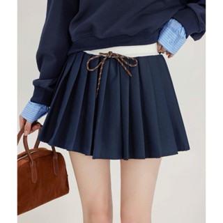 (MỞ BÁN) Chân váy xếp ly dáng ngắn cạp chun màu xanh than basic hottrend hàng cao cấp DELIZ CV31