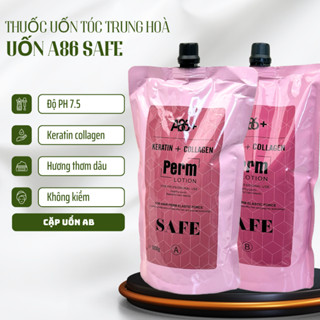 Thuốc uốn tóc trực tiếp A86 Safe uốn không cần canh mềm hoá hương dâu PH7.5 dung tích 1000ml