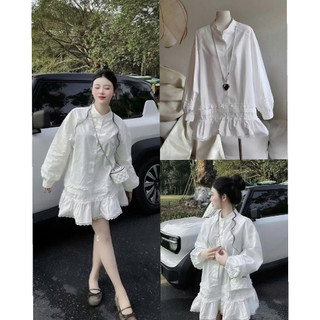 Váy baby doll dành cho nữ, Váy cổ sơ mi xếp ly  không kèm gấu siêu xinh siêu hót hit năm 2025 B23