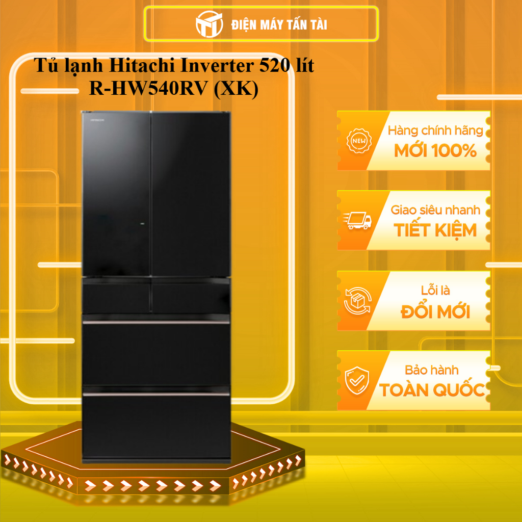 R-HW540RV(XK) - Tủ lạnh Hitachi Inverter 520 lít R-HW540RV-XK - MIỄN PHÍ GIAO HCM