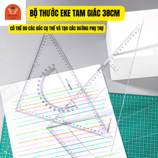 Bộ thước eke vẽ kỹ thuật Deli 6440 38cm , bộ thước vẽ kỹ thuật - MIYABI STORE