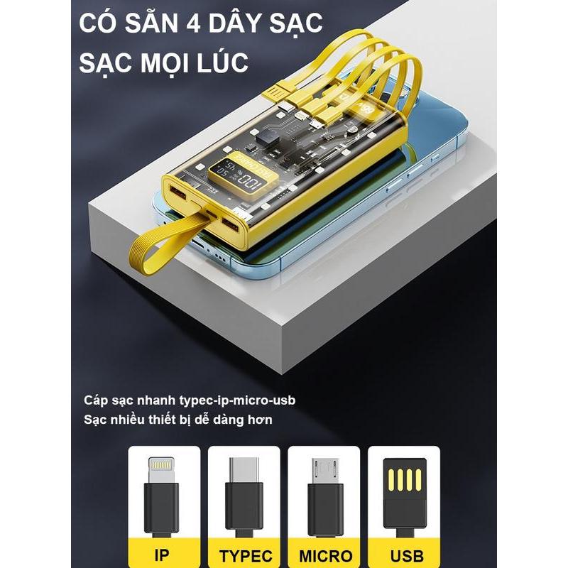 sạc dự phòng Power Bank 120W tối đa 100000mah Hỗ trợ sạc nhanh 22W hỗ trợ 4 đầu ra Tích hợp 2 cổng sạc đầu | BigBuy360 - bigbuy360.vn