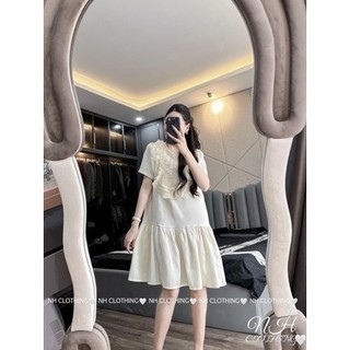 váy xuông baby doll tuyết mưa cổ bèo đá